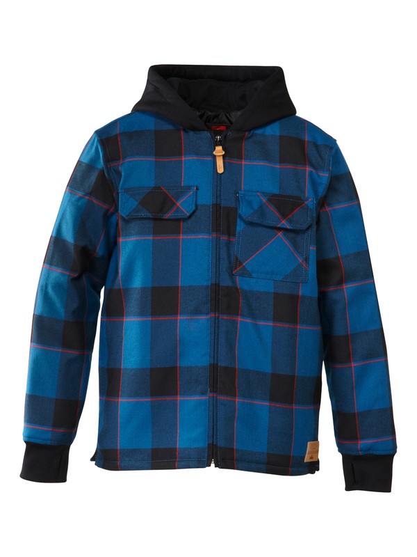 quiksilver, Connector Flannel Youth Riding Shirt, MOROCCAN BLUE (bsg0) 0 Connector Flannel Youth Riding Shirt AQBWT00096 Quiksilver