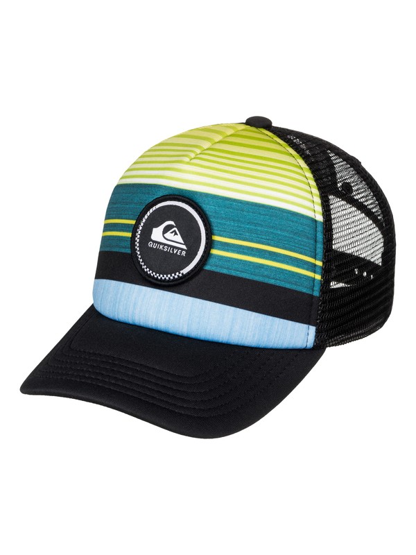 quiksilver, Striped Vee - Cappellino Trucker, MOROCCAN BLUE (bsg0) 0 Striped Vee - Cappellino Trucker AQKHA03153 Quiksilver