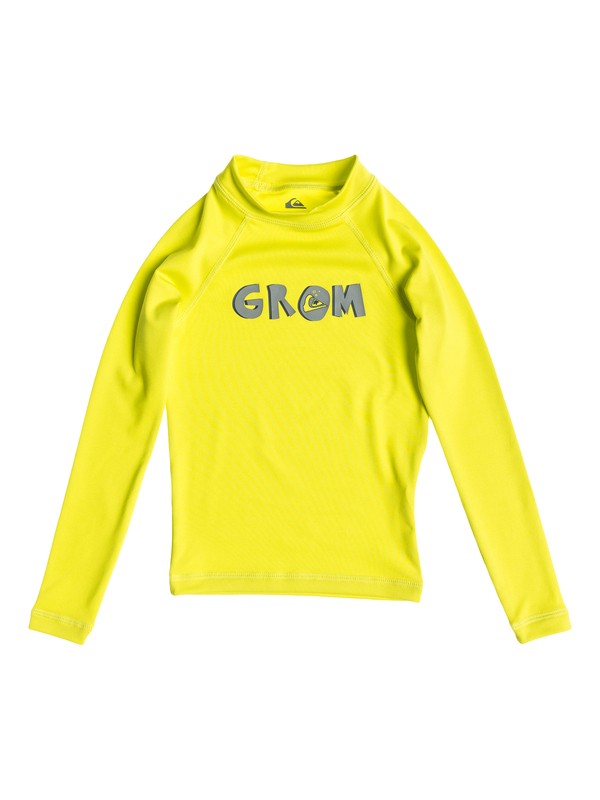 quiksilver, Grom - Long Sleeve Rash Vest, SULPHUR SPRING (ggp0) 0 Grom - Long Sleeve Rash Vest AQKWR03006 Quiksilver