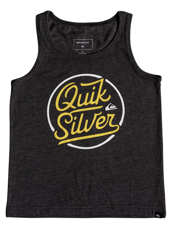quiksilver, Boys 2-7 Circle Script - Tank, CHARCOAL HEATHER (ktah) 0 Boys 2-7 Circle Script - Tank Black AQKZT03336 Quiksilver