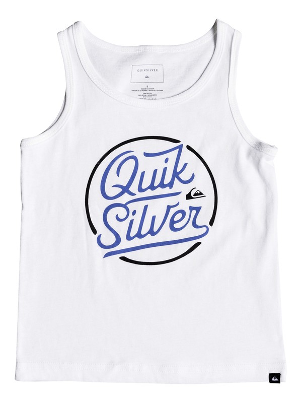 quiksilver, Boys 2-7 Circle Script - Tank, WHITE (wbb0) 0 Boys 2-7 Circle Script - Tank White AQKZT03336 Quiksilver