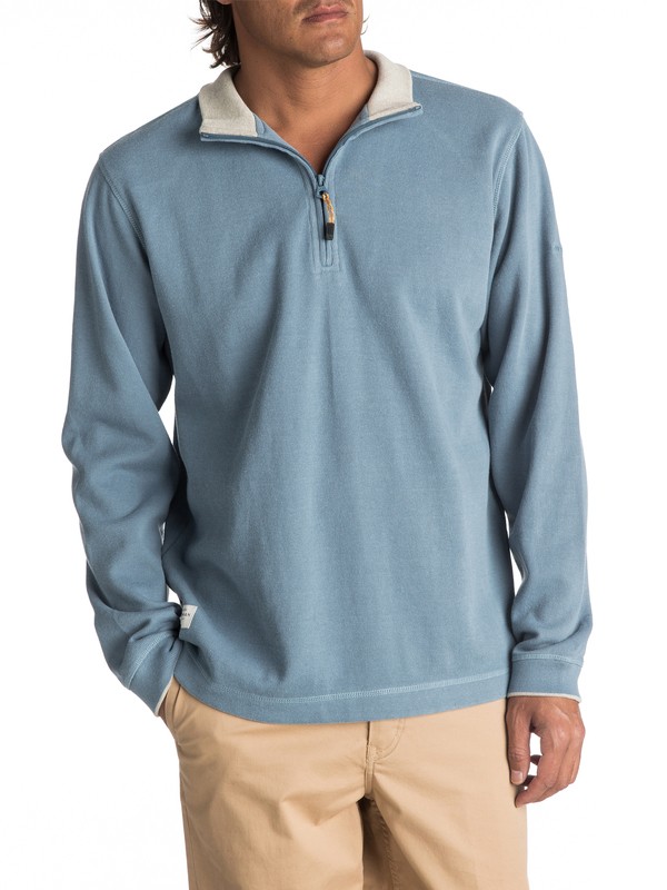 quiksilver, Waterman Point Sur Zip Sweatshirt, PROVENCIAL (blm0) 0 Waterman Point Sur Zip Sweatshirt Blue AQMFT03015 Quiksilver