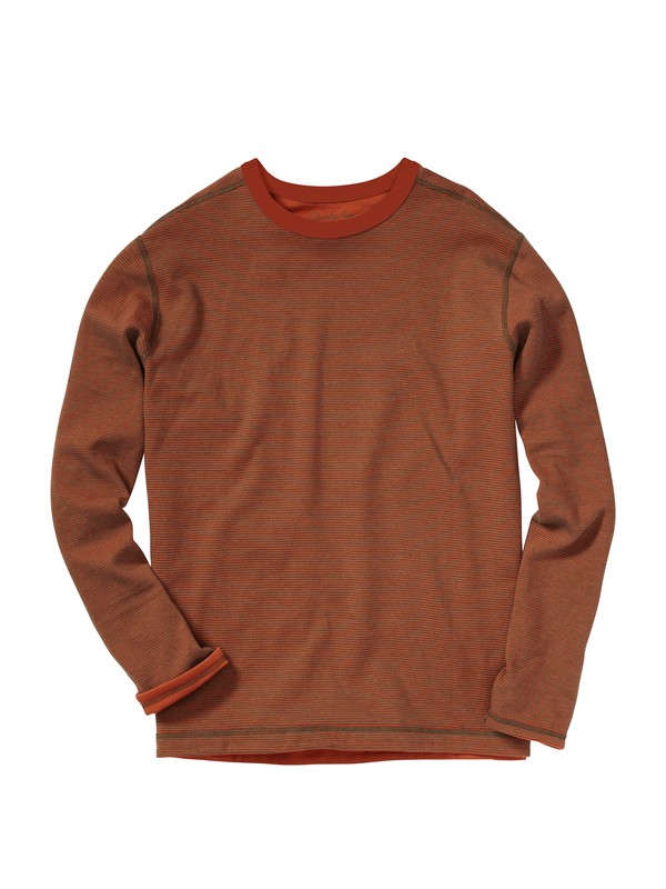 quiksilver, Men's Back Bay Long Sleeve Shirt, CLAY RED (cpe0) 0 Men's Back Bay Long Sleeve Shirt AQMKT00012 Quiksilver
