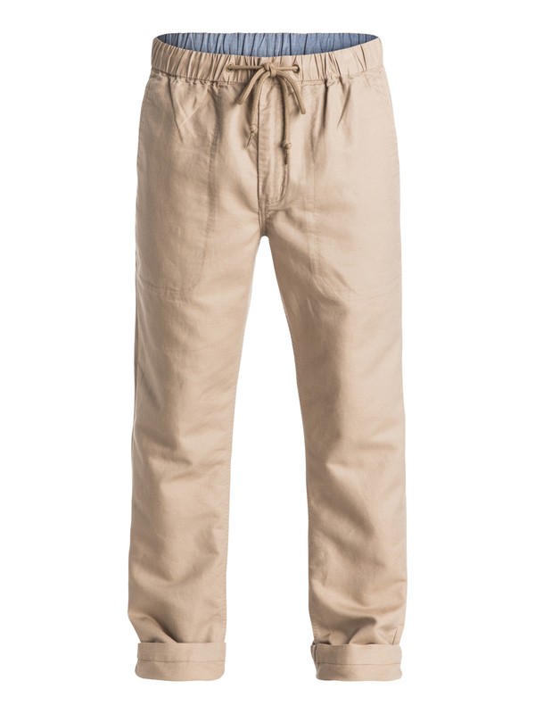 quiksilver, Waterman Antigua Linen Pants, CHINCHILLA (tky0) 0 Waterman Antigua Linen Pants Beige AQMNP03007 Quiksilver