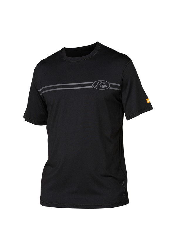 quiksilver, Men's Off The Wall SS Rashguard, BLACK (blk) 0 Men's Off The Wall SS Rashguard AQMWR00009 Quiksilver