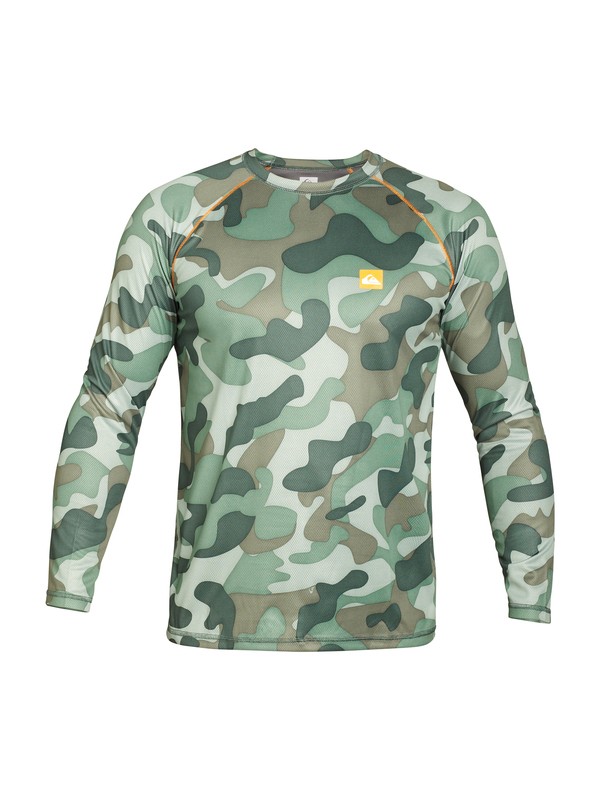 quiksilver, Surf N Turf Long Sleeve Surf Shirt, GREEN CAMO (glr6) 0 Surf N Turf Long Sleeve Surf Shirt AQMWR00020 Quiksilver