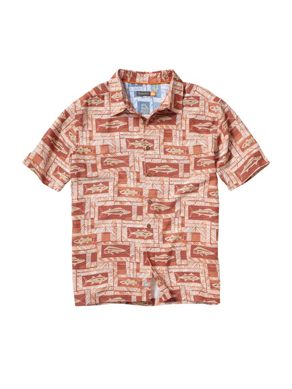 quiksilver, Men's Bellair Beach Short Sleeve Shirt, CINNAMON (cpe0) 0 Men's Bellair Beach Short Sleeve Shirt AQMWT00023 Quiksilver