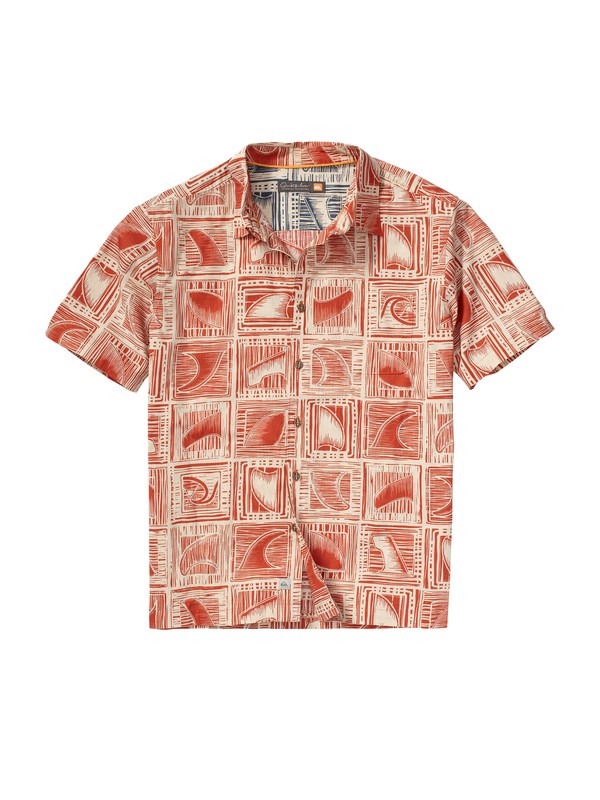 quiksilver, Men's Peahi Short Sleeve Shirt, CARNELIAN (rqj0) 0 Men's Peahi Short Sleeve Shirt AQMWT00068 Quiksilver