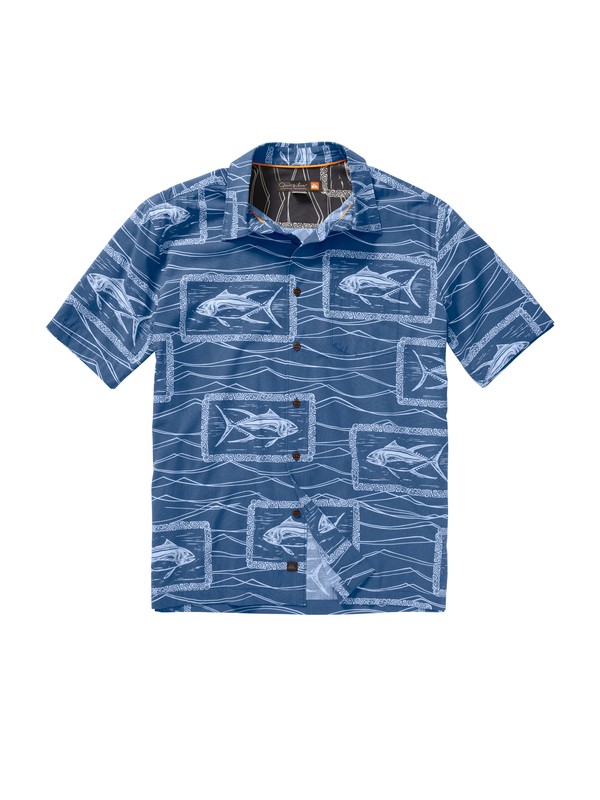 quiksilver, Men's Paliea Point Short Sleeve Shirt, SCUBA (brd0) 0 Men's Paliea Point Short Sleeve Shirt AQMWT00086 Quiksilver
