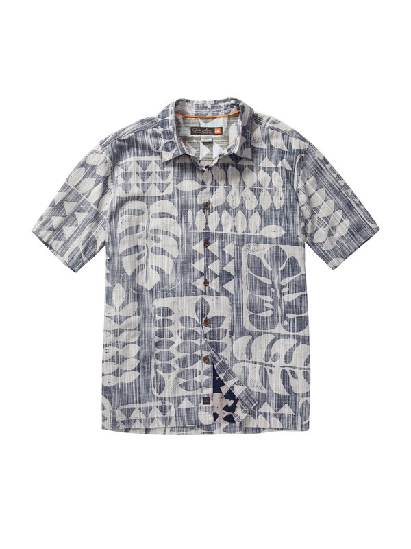quiksilver, Men's Pua Tree Short Sleeve Shirt, NIGHT (bsn0) 0 Men's Pua Tree Short Sleeve Shirt AQMWT00091 Quiksilver