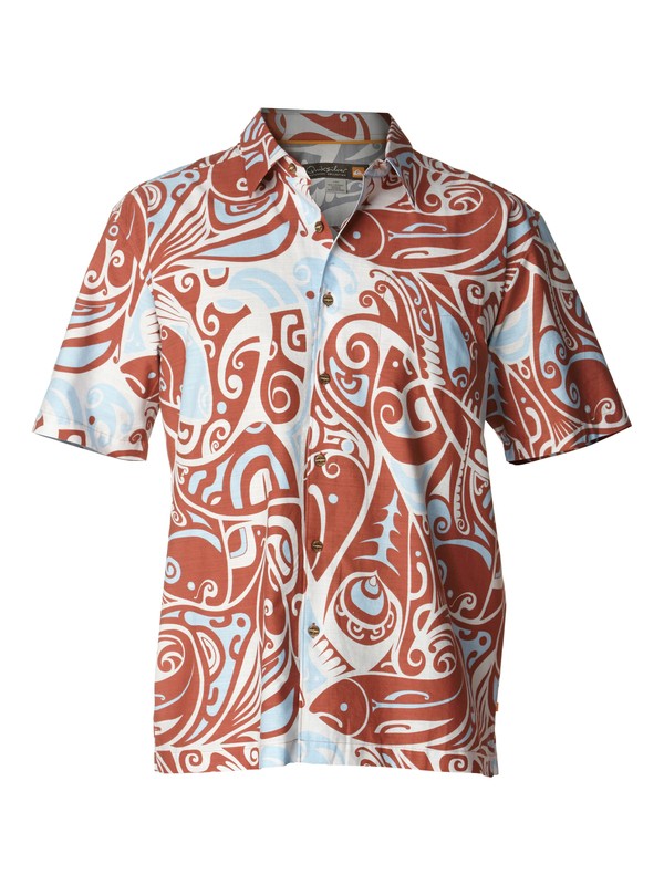 quiksilver, Men's Deep Water Bay Short Sleeve Shirt, AHI RED (cqn0) 0 Men's Deep Water Bay Short Sleeve Shirt AQMWT00154 Quiksilver