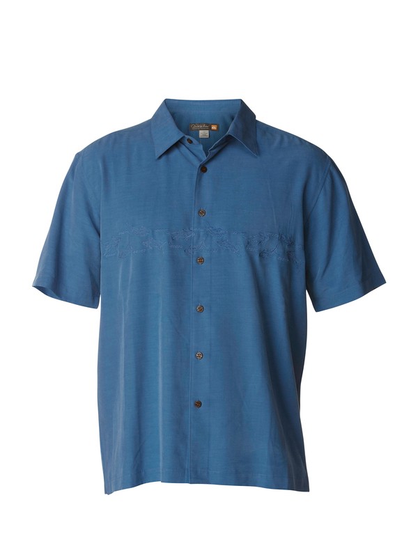 quiksilver, Men's Vero Beach Short Sleeve Shirt, LAKE (bqp0) 0 Men's Vero Beach Short Sleeve Shirt AQMWT00160 Quiksilver