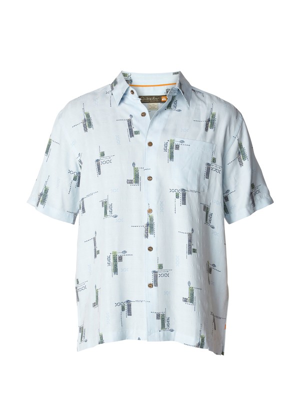 quiksilver, Men's Manu Point Short Sleeve Shirt, CIELO (bfa0) 0 Men's Manu Point Short Sleeve Shirt AQMWT03001 Quiksilver