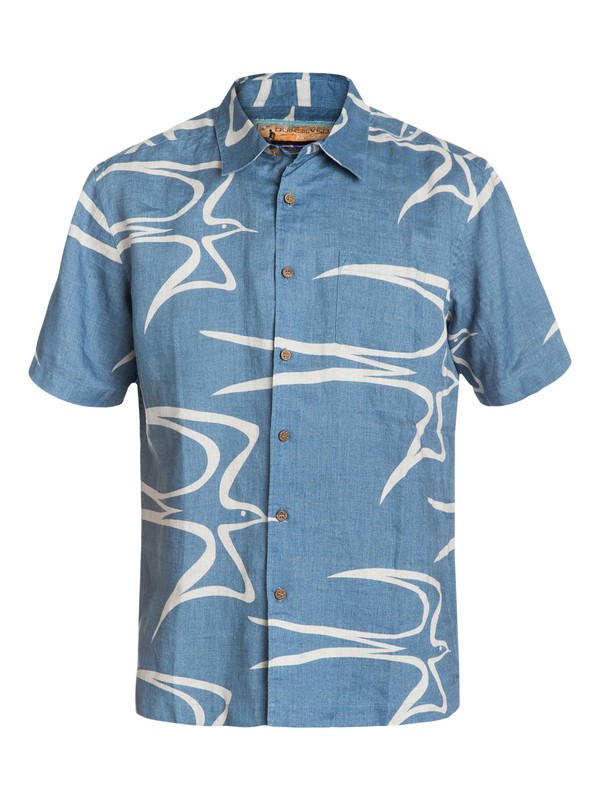 quiksilver, Men's Shore Birds Short Sleeve Shirt, SEASHORE (bnd0) 0 Men's Shore Birds Short Sleeve Shirt AQMWT03022 Quiksilver