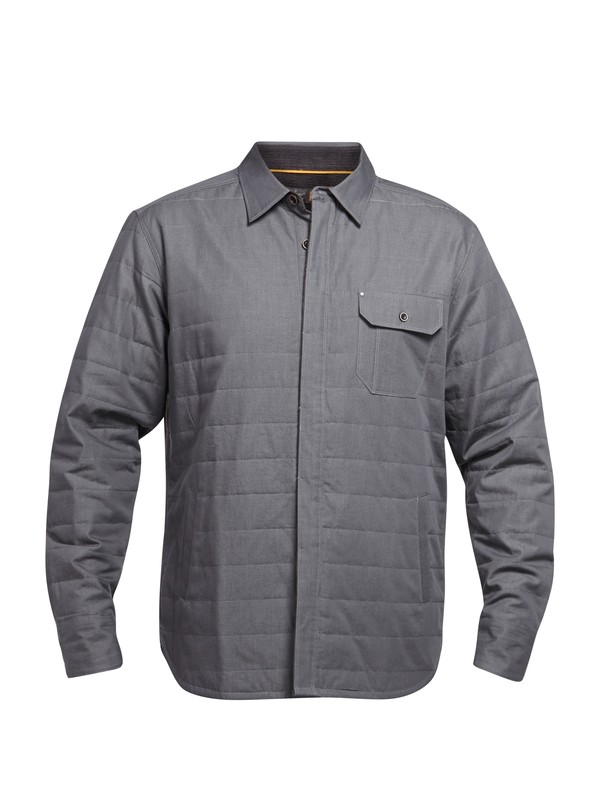 quiksilver, Men's Greenport Long Sleeve Shirt, ASH (ksa0) 0 Men's Greenport Long Sleeve Shirt AQMWT03034 Quiksilver