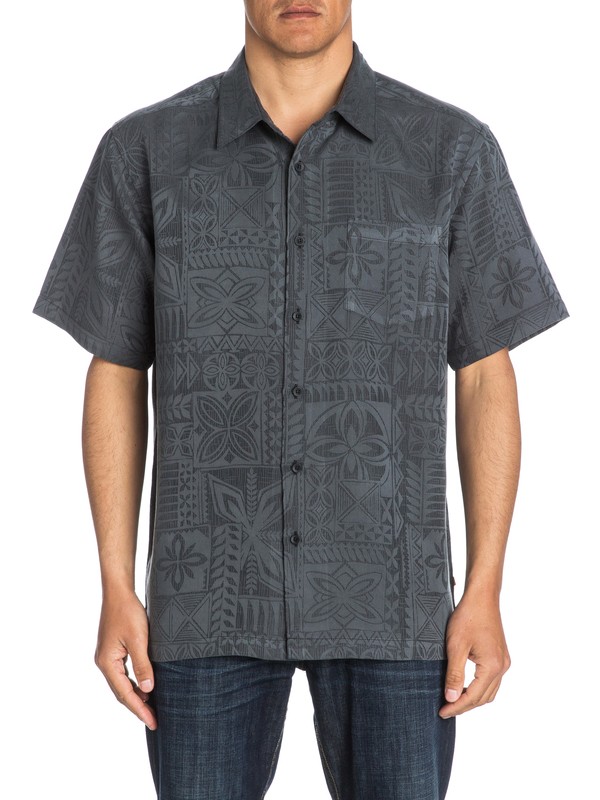 quiksilver, Waterman Aganoa Bay Short Sleeve Shirt, BLACK (kvj0) 0 Waterman Aganoa Bay Short Sleeve Shirt Black AQMWT03105 Quiksilver
