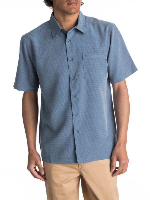 quiksilver, Waterman Centinela Short Sleeve Shirt, BLUEFIN (blq0) 0 Waterman Centinela Short Sleeve Shirt Blue AQMWT03106 Quiksilver
