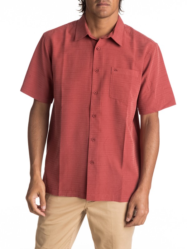 quiksilver, Waterman Centinela Short Sleeve Shirt, BURNT HENNA (rrj0) 0 Waterman Centinela Short Sleeve Shirt Red AQMWT03106 Quiksilver
