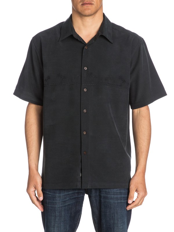 quiksilver, Waterman Tahiti Palms - Short Sleeve Shirt, BLACK (kvj0) 0 Waterman Tahiti Palms - Short Sleeve Shirt Black AQMWT03108 Quiksilver