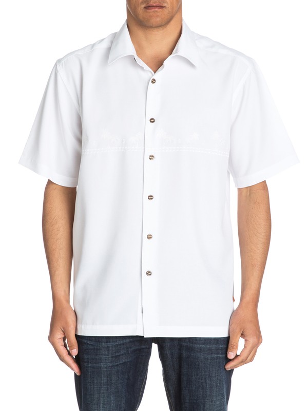 quiksilver, Waterman Tahiti Palms - Short Sleeve Shirt, WHITE (wbb0) 0 Waterman Tahiti Palms - Short Sleeve Shirt White AQMWT03108 Quiksilver