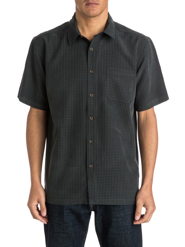 quiksilver, Men's Hadlock Short Sleeve Shirt, BLACK (kvj0) 0 Men's Hadlock Short Sleeve Shirt AQMWT03141 Quiksilver