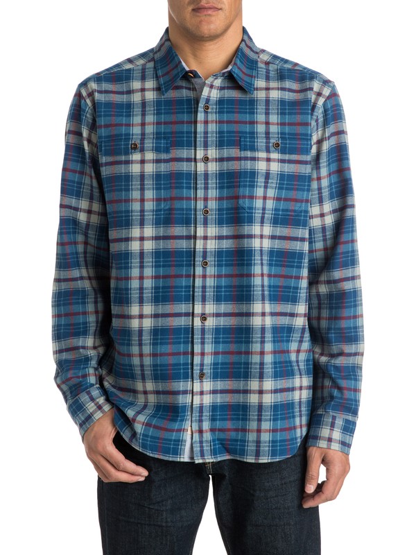 quiksilver, Men's Raleigh Long Sleeve Shirt, ESTATE BLUE (bsw0) 0 Men's Raleigh Long Sleeve Shirt AQMWT03142 Quiksilver