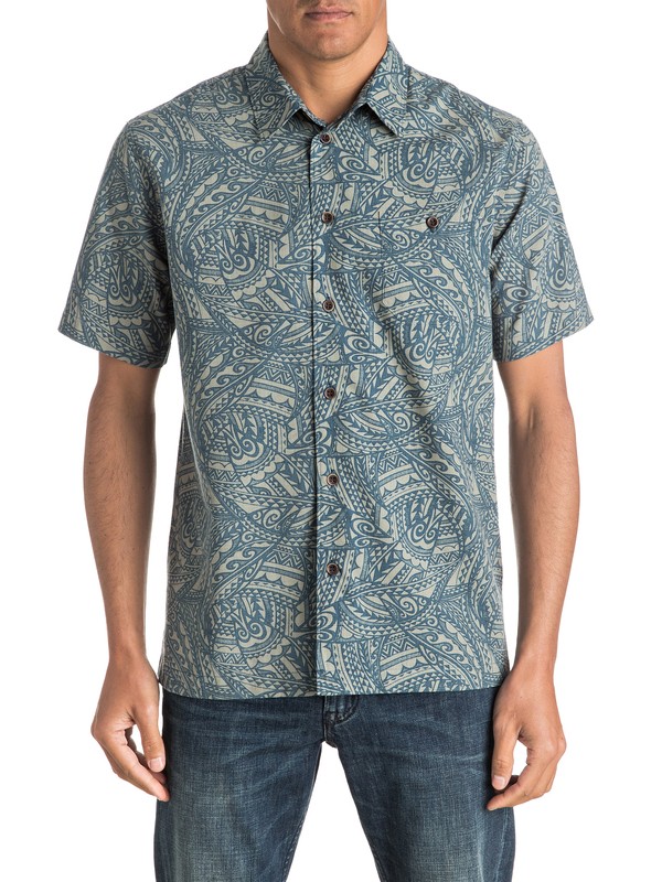 quiksilver, Waterman Big Cruiser - Short Sleeve Shirt, SHADOW (gjk0) 0 Waterman Big Cruiser - Short Sleeve Shirt Green AQMWT03325 Quiksilver