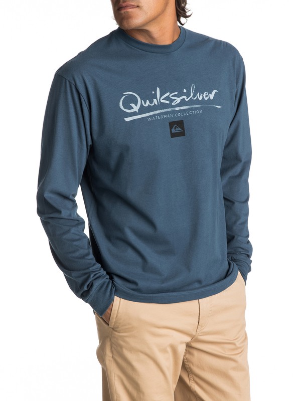 quiksilver, Men's Wordmark Long Sleeve Tee, MAJOR BLUE (bsm0) 0 Men's Wordmark Long Sleeve Tee AQMZT03269 Quiksilver