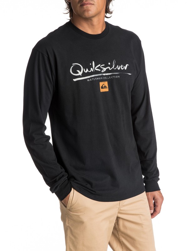quiksilver, Men's Wordmark Long Sleeve Tee, BLACK (kvj0) 0 Men's Wordmark Long Sleeve Tee Black AQMZT03269 Quiksilver