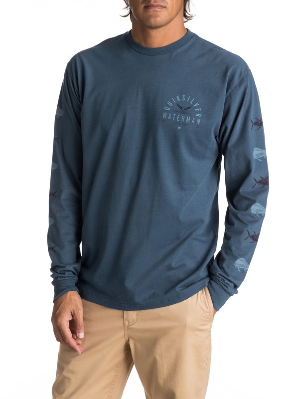 quiksilver, Men's Fresh Catch Long Sleeve Tee, MAJOR BLUE (bsm0) 0 Men's Fresh Catch Long Sleeve Tee AQMZT03271 Quiksilver