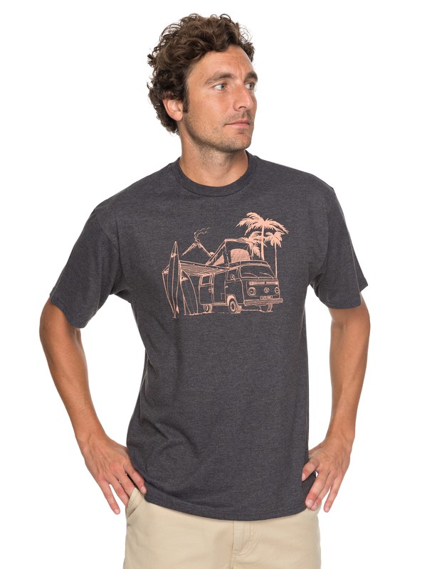quiksilver, Waterman Kanaka Trip Tee, CHARCOAL HEATHER (ktah) 0 Waterman Kanaka Trip Tee Black AQMZT03279 Quiksilver