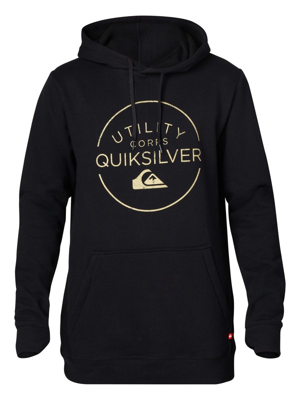 quiksilver, Utility Corps Fleece Hoodie, CAVIAR (kvk0) 0 Utility Corps Fleece Hoodie AQYFT00120 Quiksilver
