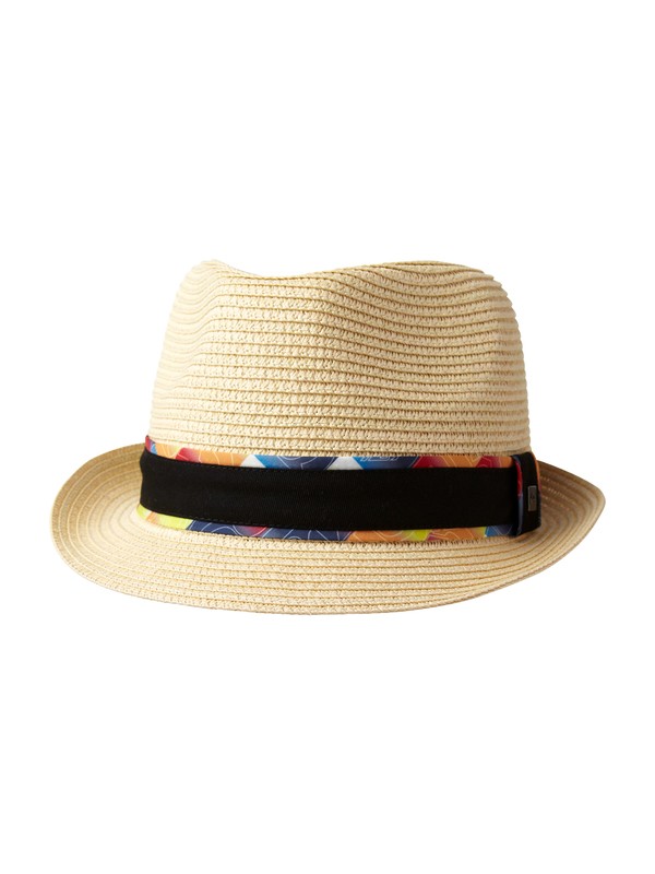 quiksilver, Gunnit Fedora Hat, WHITE (wbb0) 0 Gunnit Fedora Hat AQYHA00056 Quiksilver