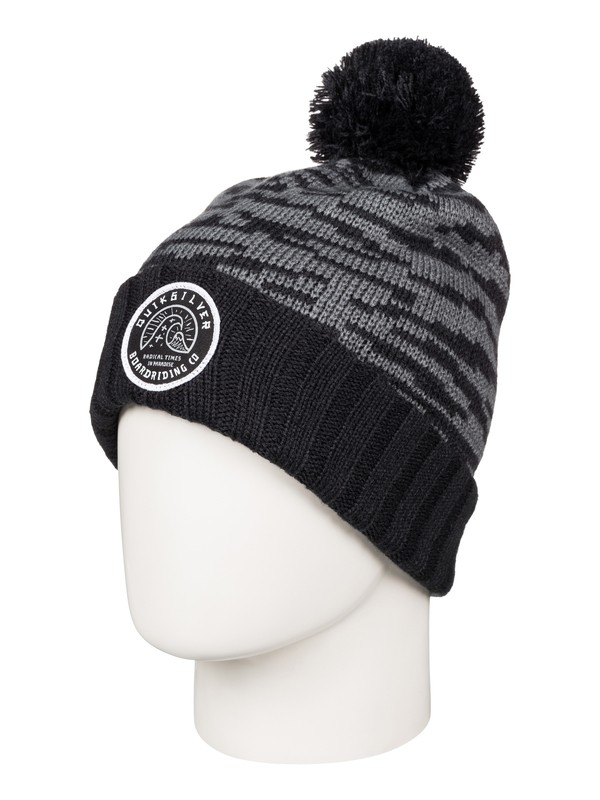quiksilver, Brockhill - Bonnet à pompon, BLACK (kvj0) 0 Brockhill - Bonnet à pompon Noir AQYHA03564 Quiksilver
