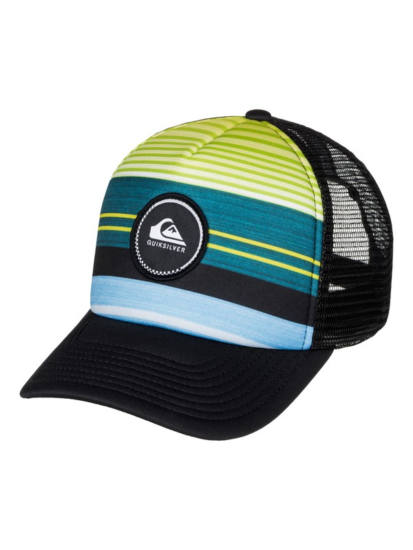 quiksilver, Striped Vee - Cappellino Trucker, MOROCCAN BLUE (bsg0) 0 Striped Vee - Cappellino Trucker AQYHA03727 Quiksilver