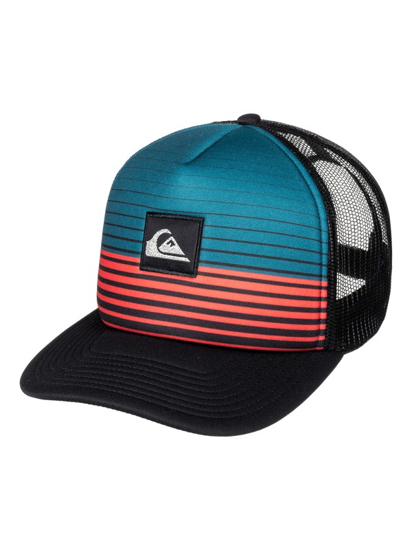 quiksilver, Stripe Block Trucker Hat, MOROCCAN BLUE (bsg0) 0 Stripe Block Trucker Hat Blue AQYHA03851 Quiksilver
