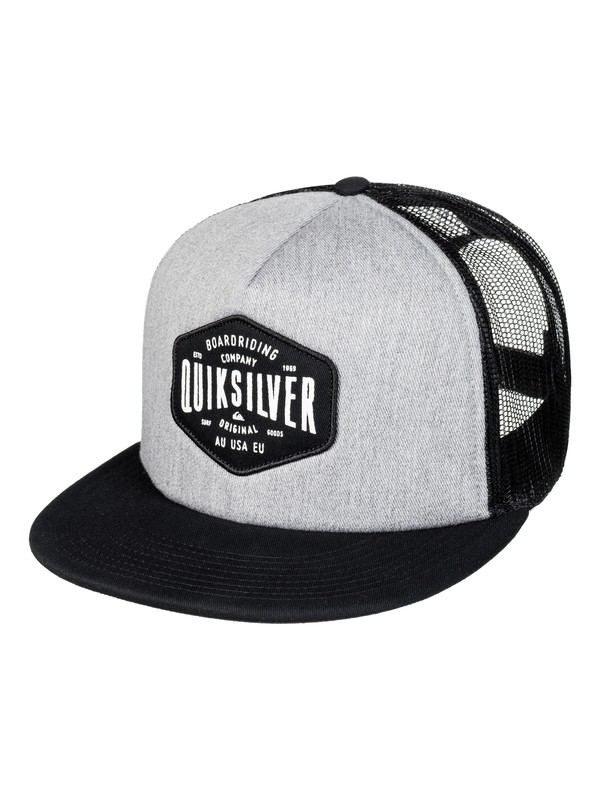 quiksilver, Men's Brain Gainer Trucker Hat, MEDIUM GREY HEATHER (kpwh) 0 Men's Brain Gainer Trucker Hat Black AQYHA03930 Quiksilver