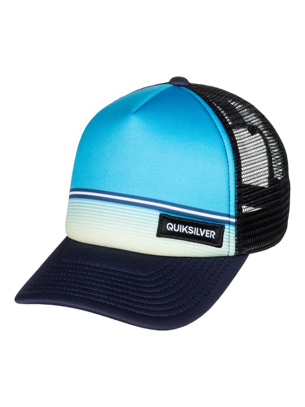 quiksilver, Stripe Stare - Trucker Hat, CYAN BLUE (bkv0) 0 Stripe Stare - Trucker Hat Blue AQYHA04061 Quiksilver