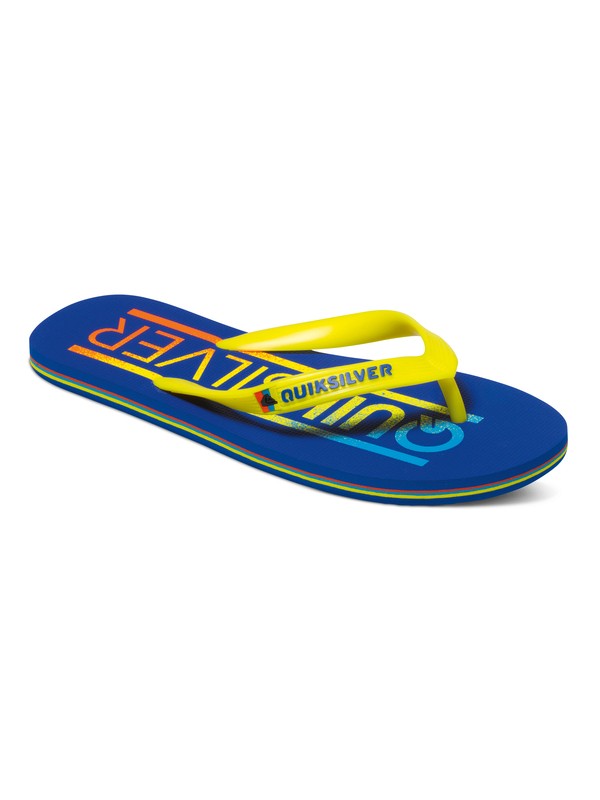 quiksilver, Molokai Wordmark - Chancletas, BLUE/YELLOW/BLUE (xbyb) 0 Molokai Wordmark - Chancletas AQYL100232 Quiksilver