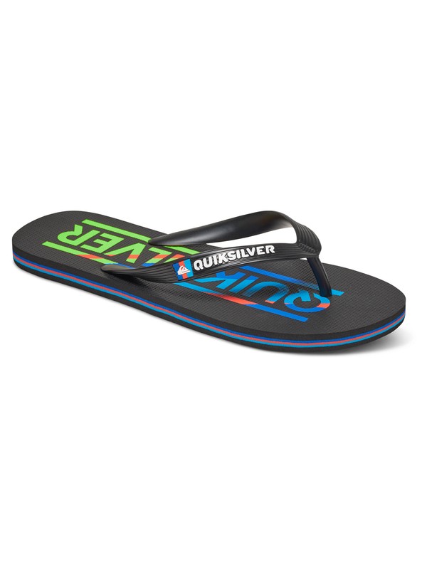 quiksilver, Molokai Wordmark - Infradito, BLACK/BLUE/RED (xkbr) 0 Molokai Wordmark - Infradito Black AQYL100232 Quiksilver