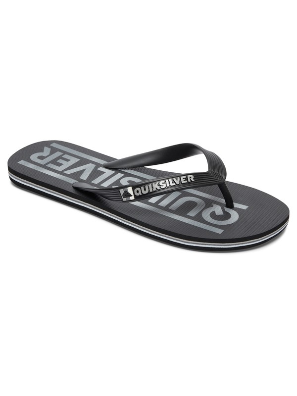 quiksilver, Molokai Wordmark - Tongs, BLACK/GREY/BLACK (xksk) 0 Molokai Wordmark - Tongs Noir AQYL100232 Quiksilver
