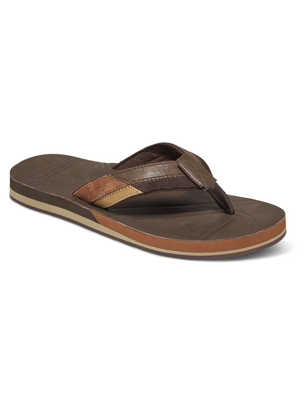 quiksilver, Hiatus - Chancletas de cuero, BROWN/BLACK/BROWN (xckc) 0 Hiatus - Chancletas de cuero Marron AQYL100402 Quiksilver