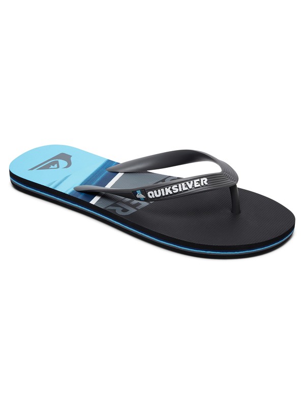 quiksilver, Molokai Slash Logo Sandals, BLACK/GREY/BLUE (xksb) 0 Molokai Slash Logo Sandals Black AQYL100491 Quiksilver