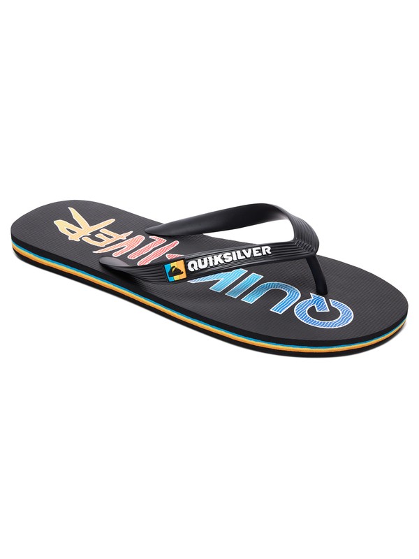 quiksilver, Molokai Wordmark - Flip-Flops, BLACK/RED/BLUE (xkrb) 0 Molokai Wordmark - Flip-Flops Black AQYL100592 Quiksilver