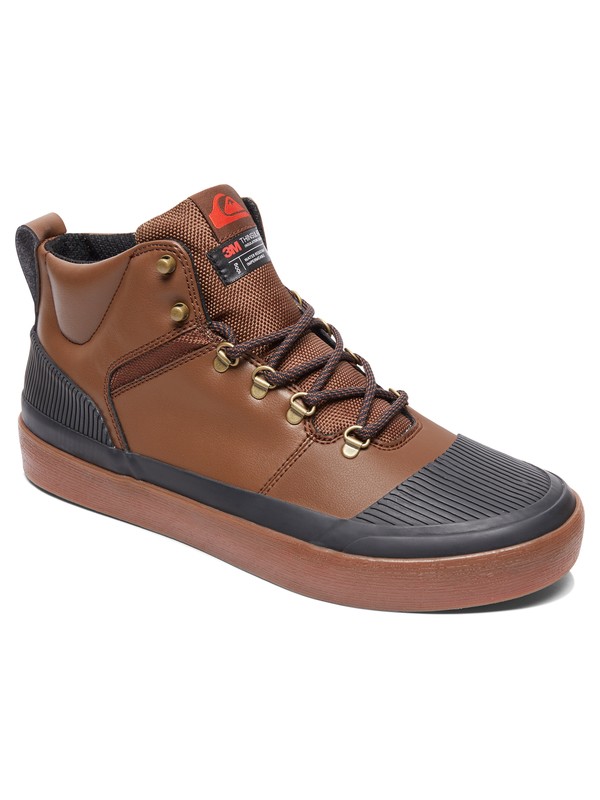 quiksilver, Grebe - Water Resistant High-Top Shoes, BROWN/BLACK/BROWN (xckc) 0 Grebe - Water Resistant High-Top Shoes AQYS300076 Quiksilver