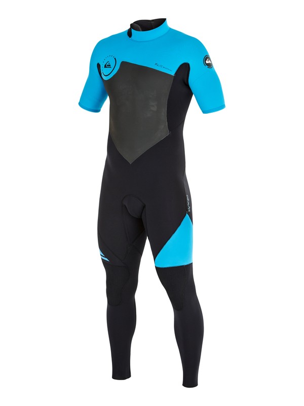 quiksilver, Syncro GBS 2/2mm - Muta a maniche corte con zip posteriore, BLACK/CYAN (xkkb) 0 Syncro GBS 2/2mm - Muta a maniche corte con zip posteriore AQYW303007 Quiksilver