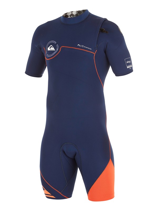 quiksilver, Гидрокостюм с короткими рукавами AG47 Zipperless 2/2 мм, INK BLUE/ ORANGE (xkkn) 0 Гидрокостюм с короткими рукавами AG47 Zipperless 2/2 мм Черный AQYW503008 Quiksilver