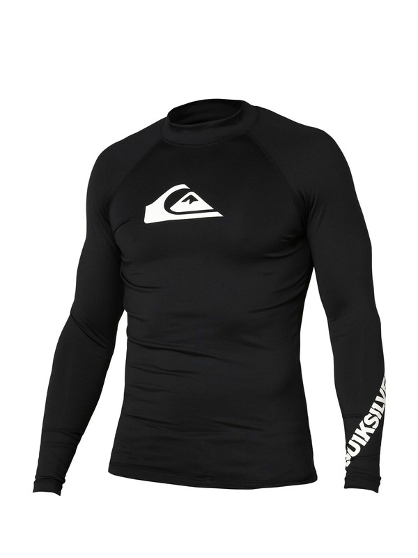 quiksilver, All Time LS Rashguard, BLACK / WHITE (bkw) 0 All Time LS Rashguard AQYWR00001 Quiksilver