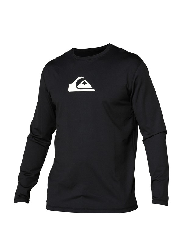 quiksilver, Solid Streak LS Rashguard, BLACK / WHITE (bkw) 0 Solid Streak LS Rashguard AQYWR00010 Quiksilver