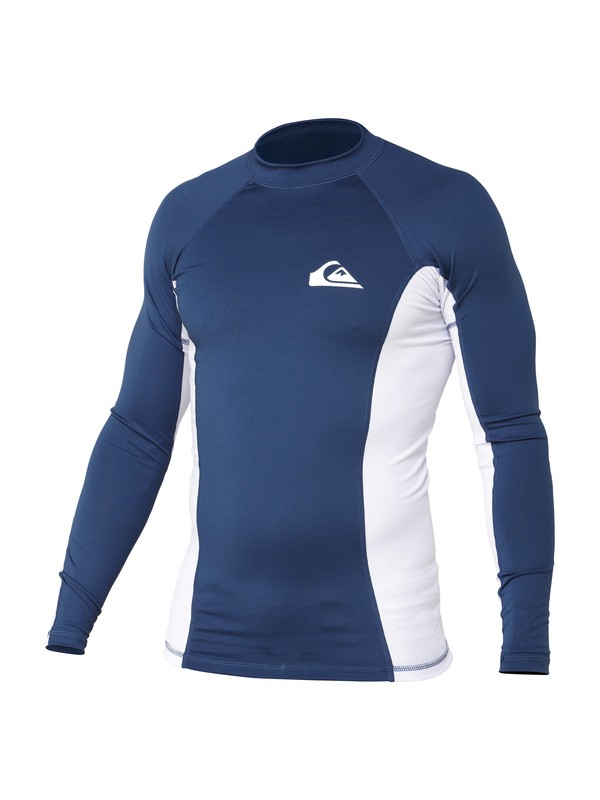 quiksilver, Basix LS Rashguard, NAVY/WHITE (xbbw) 0 Basix LS Rashguard AQYWR00039 Quiksilver
